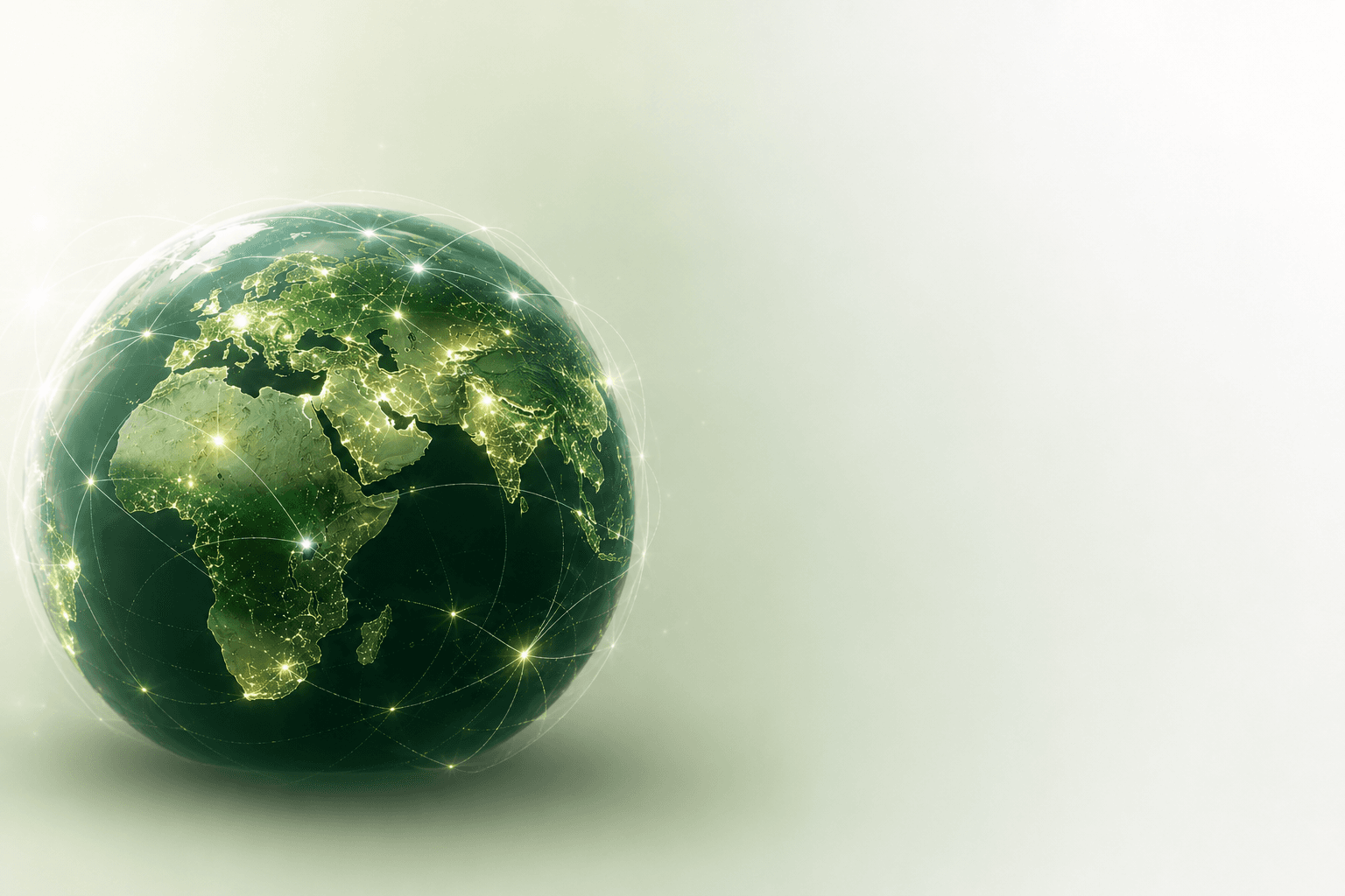 Illuminated global network globe